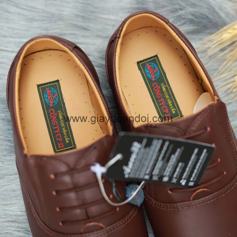 Giày Sĩ Quan Quân Đội Cấp Tướng Màu Nâu 535