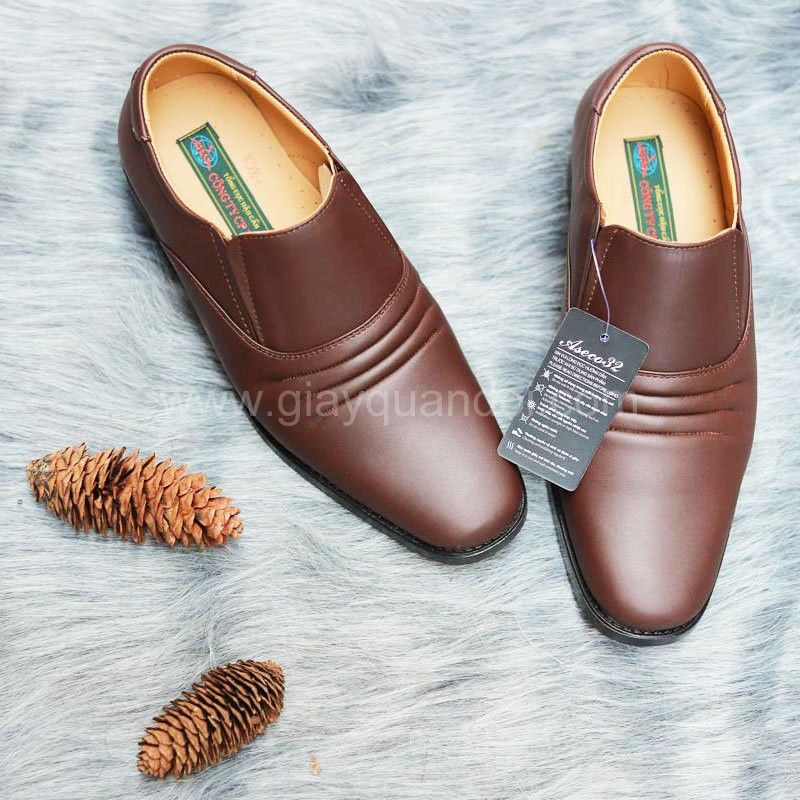 Giày Da Đế Vàng Mã 714 Màu Nâu Công Ty 32