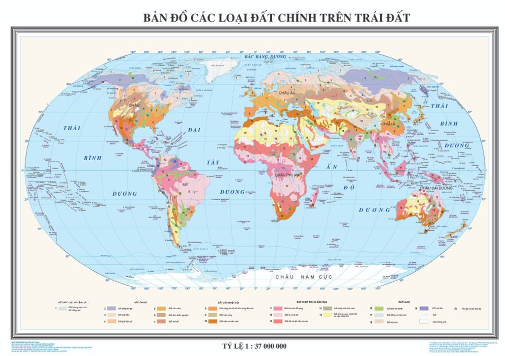 Bản đồ Các loại đất chính trên trái đất