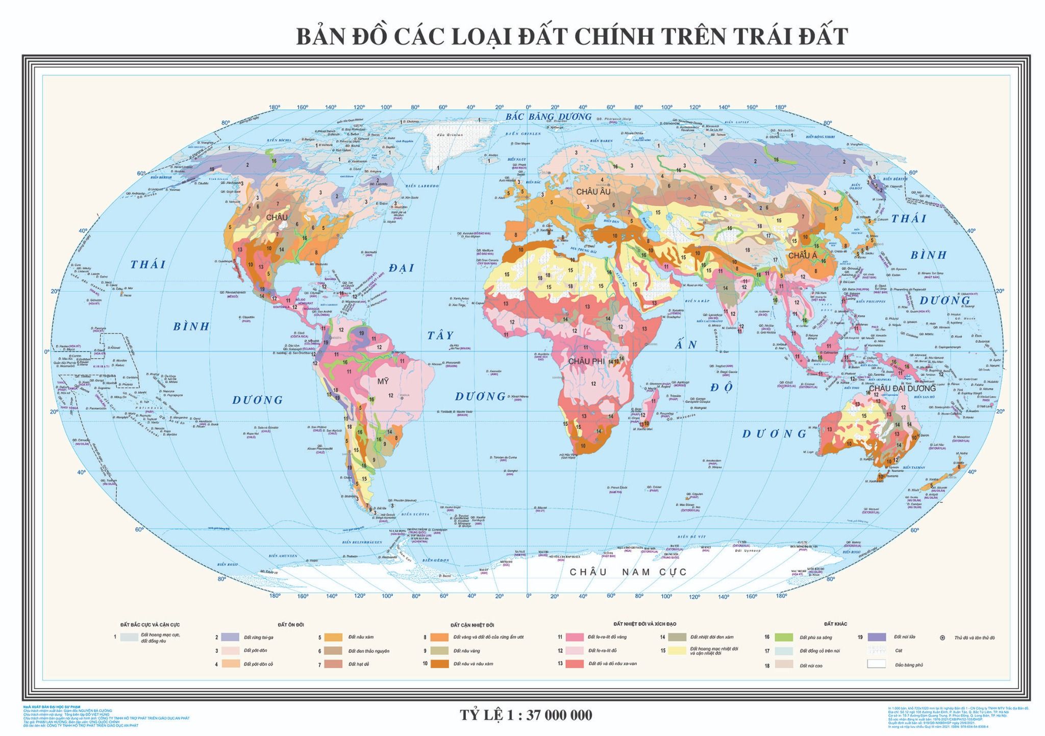 Bản đồ Các loại đất chính trên trái đất