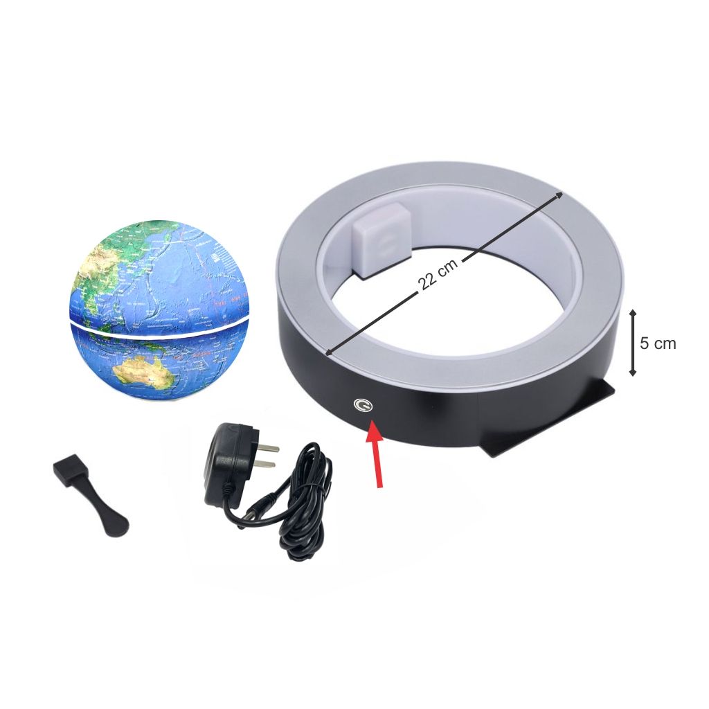 Quả địa cầu phi 10cm địa hình tiếng Việt
