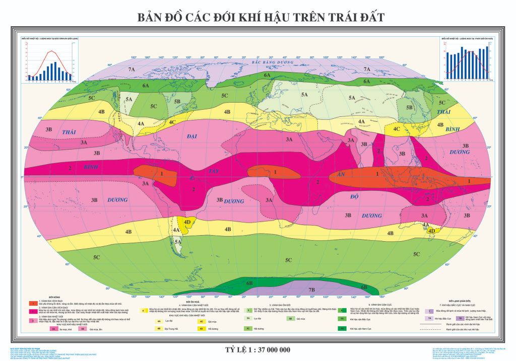 Bản đồ Các đới khí hậu trên trái đất