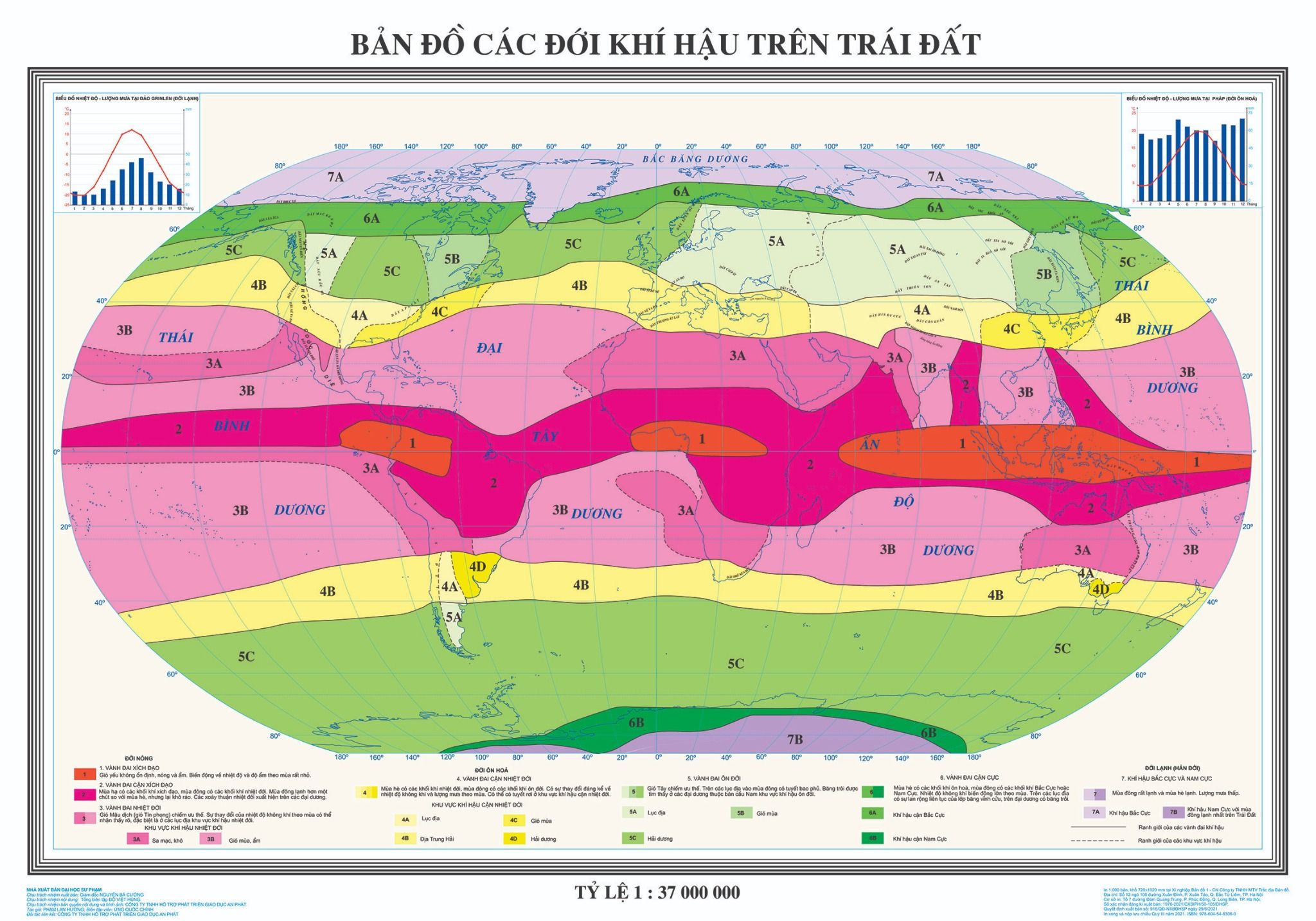 Bản đồ Các đới khí hậu trên trái đất