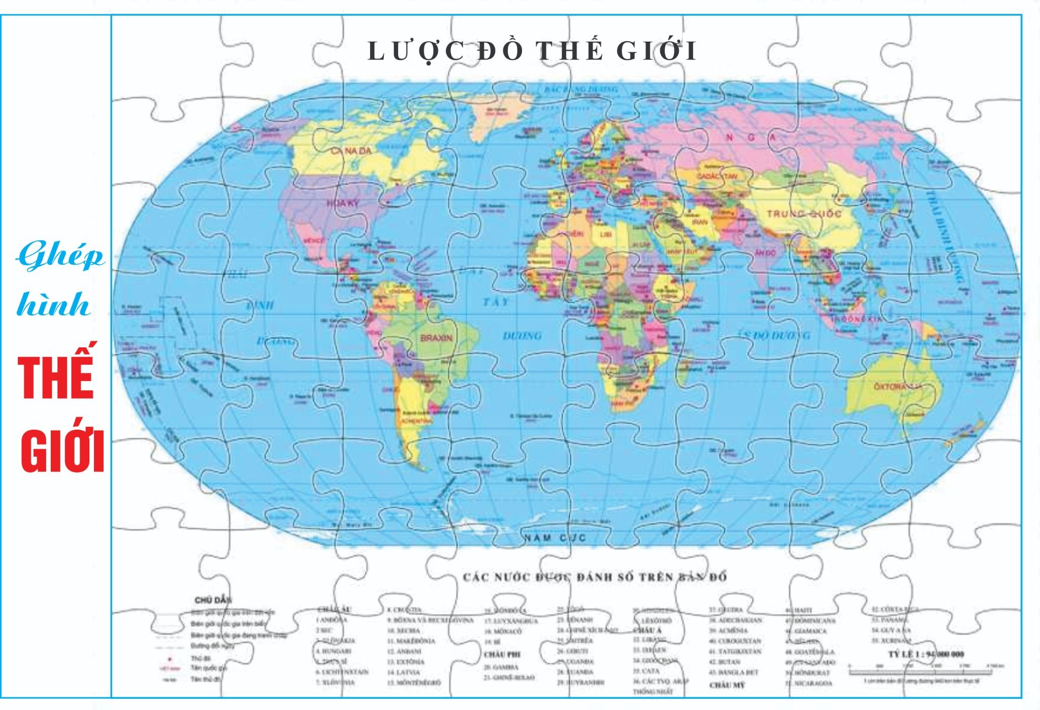 Tranh ghép hình Thế giới 60 miếng