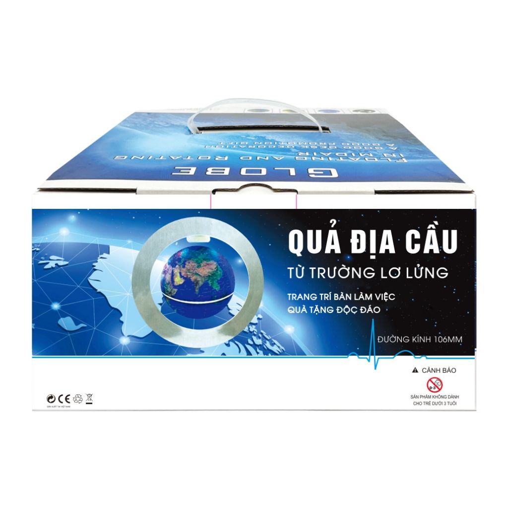 Quả địa cầu phi 10cm địa hình tiếng Việt