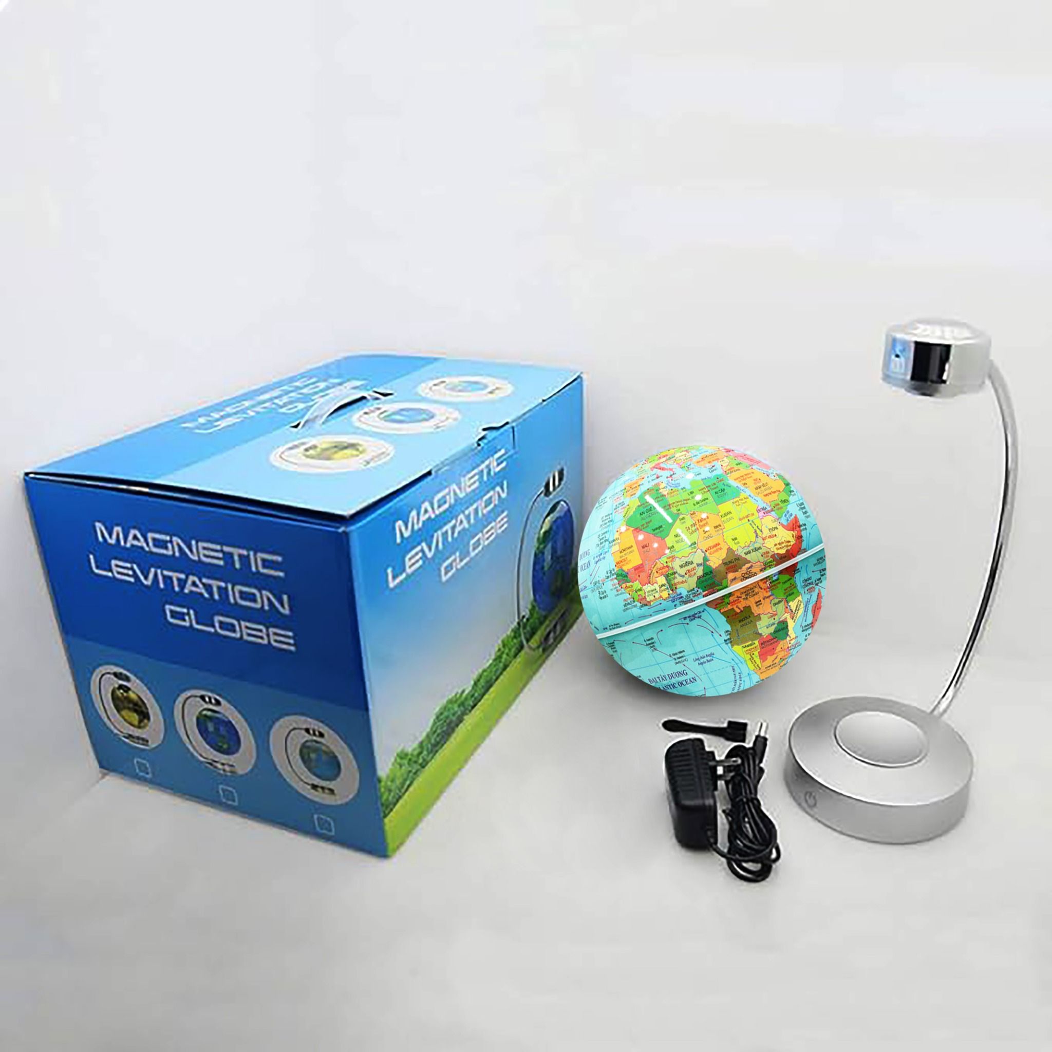 Quả địa cầu phi 20cm hành chính tự nhiên song ngữ