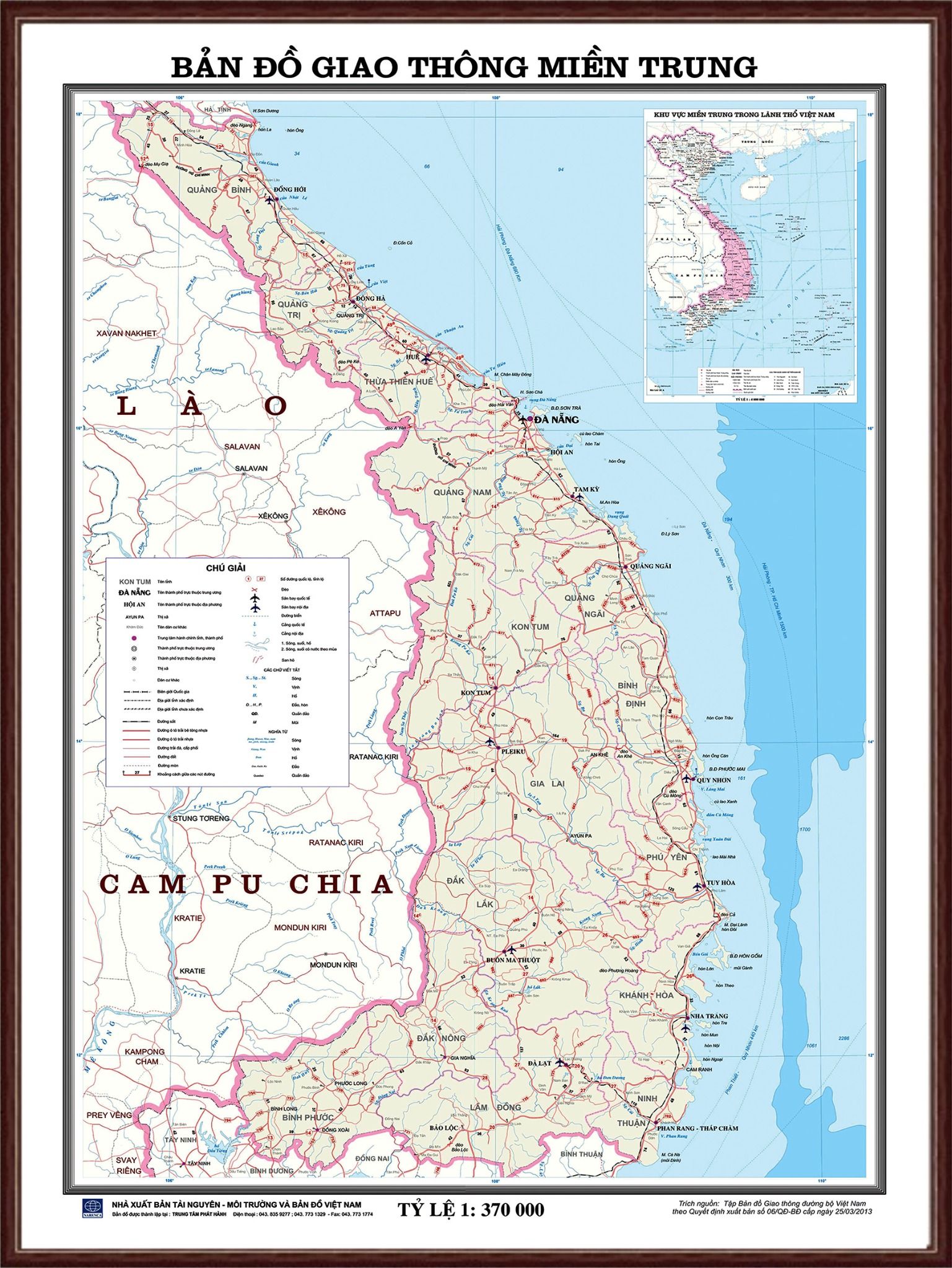 Bản đồ giao thông miền Trung