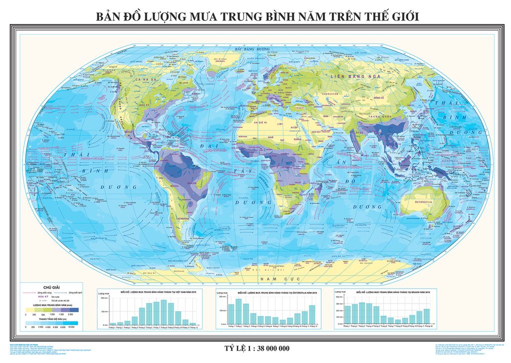 Bản đồ lượng mưa trung bình năm trên thế giới