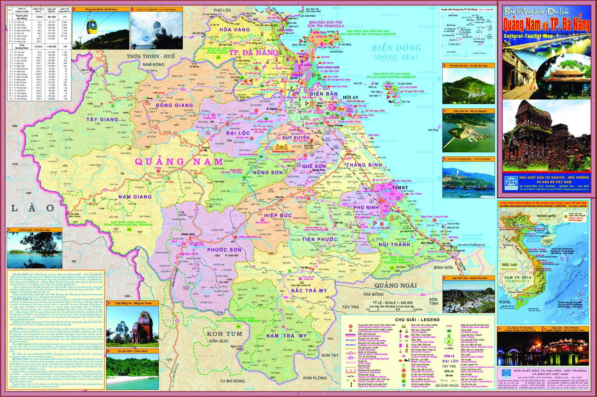 Bản đồ Du lịch Quảng Nam - Đà Nẵng