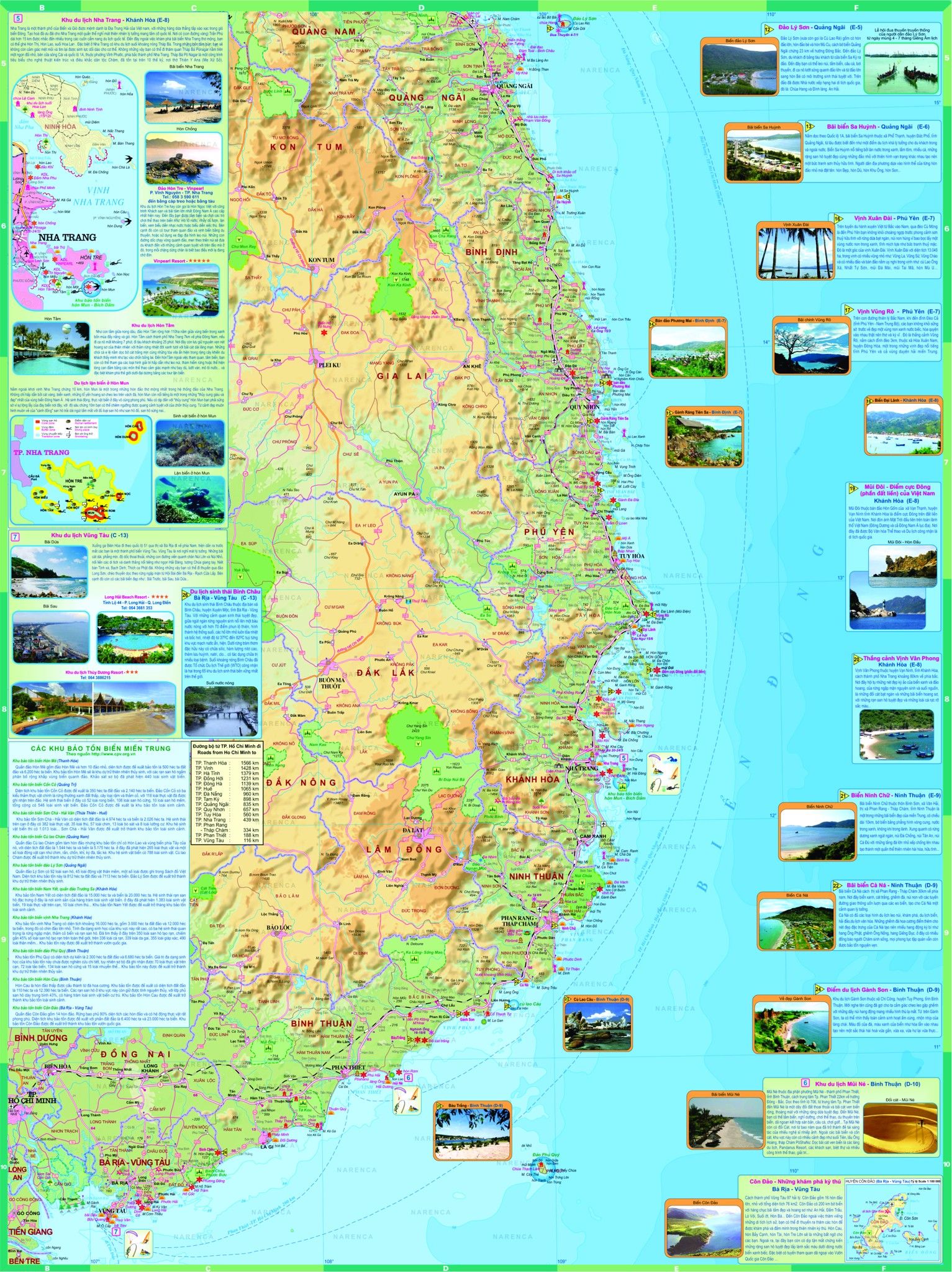 Bản đồ du lịch ven biển miền Trung