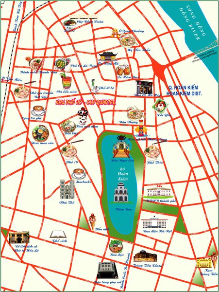 Bản đồ Du lịch Ẩm thực Phố cổ Hà Nội