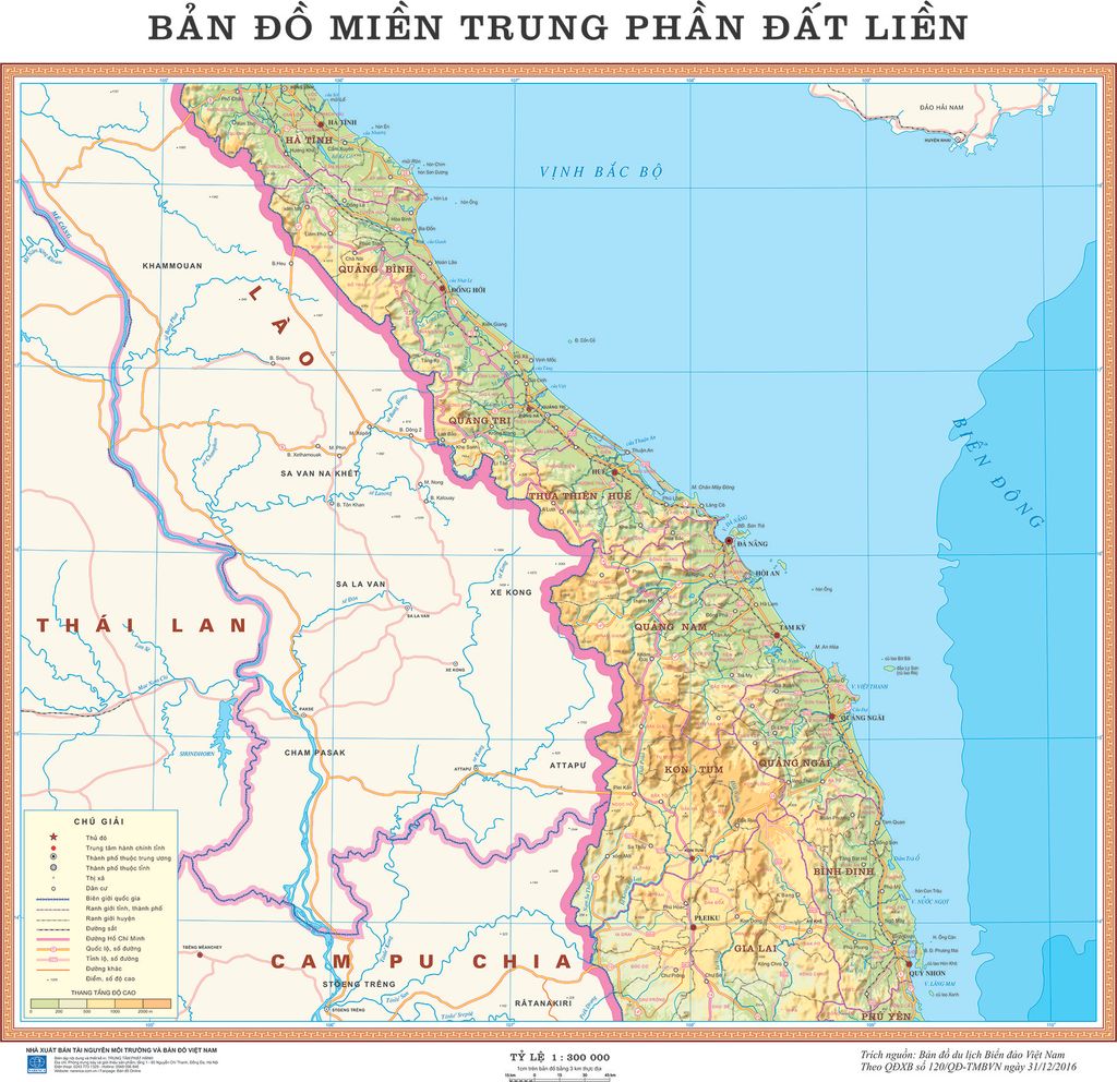 Bản đồ tự nhiên miền Trung