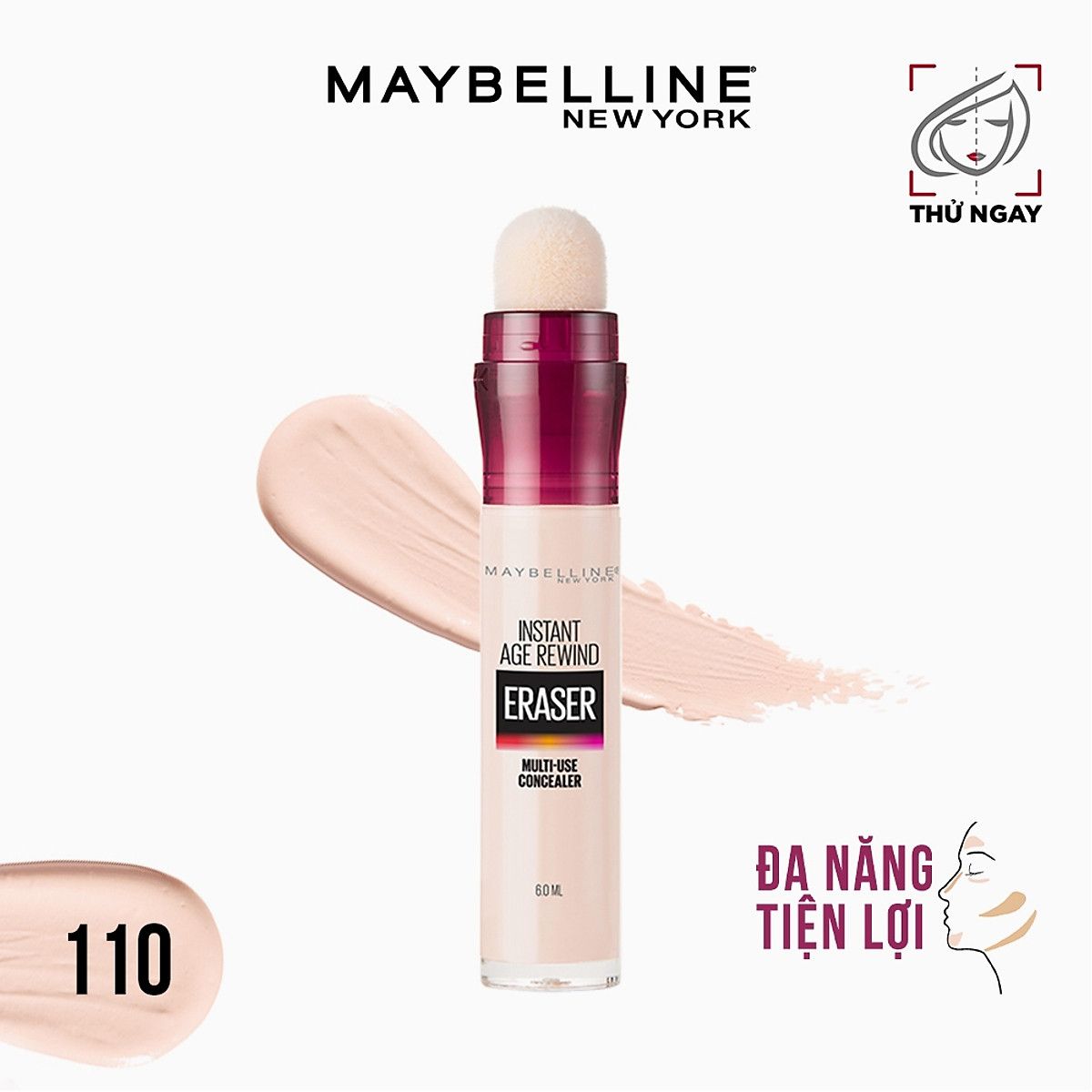  Bút Cushion Che Khuyết Điểm Maybelline Instant Age Rewind Eraser Dark Circles Treatment Concealer 6ml 