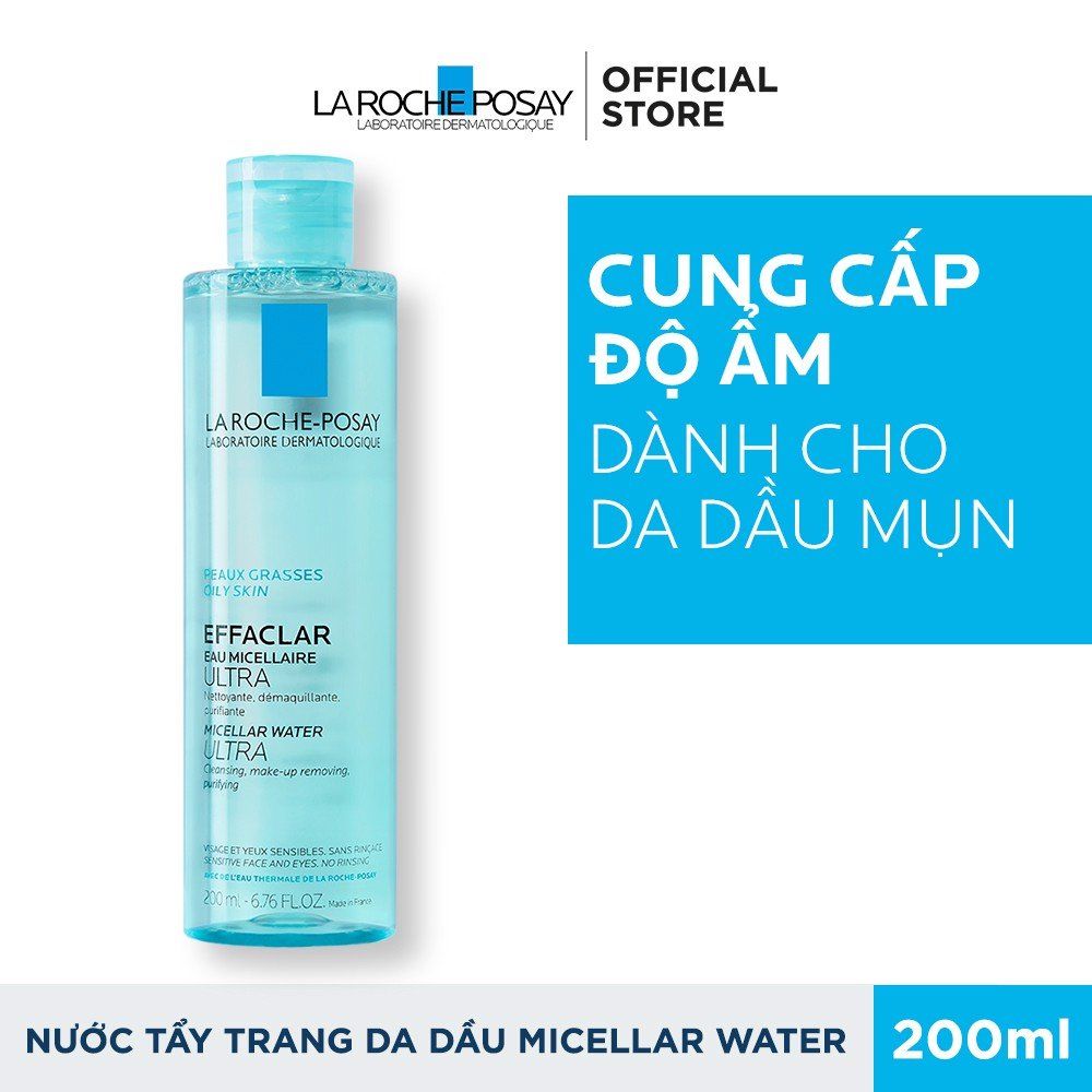  Nước Tẩy Trang Làm Sạch Sâu Và Kiểm Soát Bã Nhờn Cho Da Dầu Và Da Mụn La Roche Posay Effaclar Micellar Water 400ml 