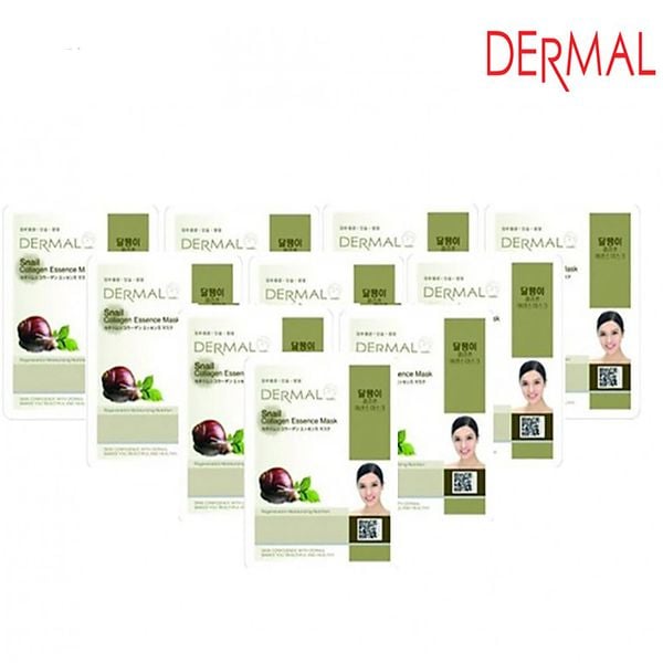 Mặt Nạ Dưỡng Da Tinh Chất Ốc Sên Dermal Hàn Quốc - 10 Miếng
