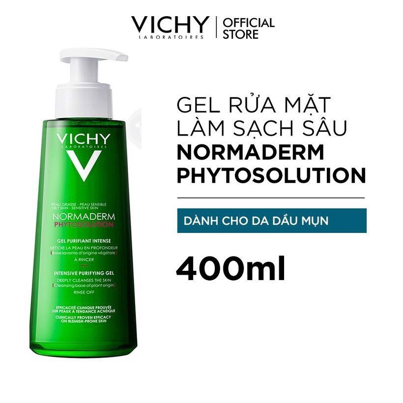  Gel Rửa Mặt Sạch Sâu Giảm Nhờn Vichy Normaderm Phytosolution 200ml 