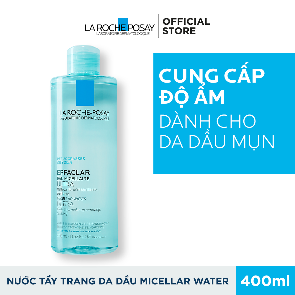  Nước Tẩy Trang Làm Sạch Sâu Và Kiểm Soát Bã Nhờn Cho Da Dầu Và Da Mụn La Roche Posay Effaclar Micellar Water 400ml 