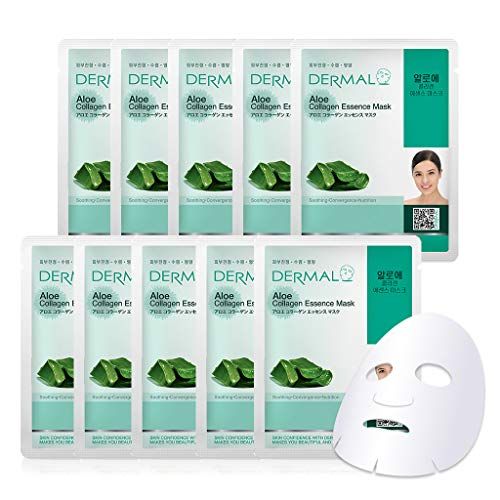  Mặt Nạ Dermal Tinh Chất Lô Hội Ngăn Ngừa Lão Hóa Da Aloe Collagen Essence Mask 23g - 10 Miếng 