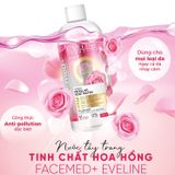  Nước tẩy trang Eveline Facemed+ trắng da tinh chất hoa hồng Toning Micellar Rose Water 400ml 