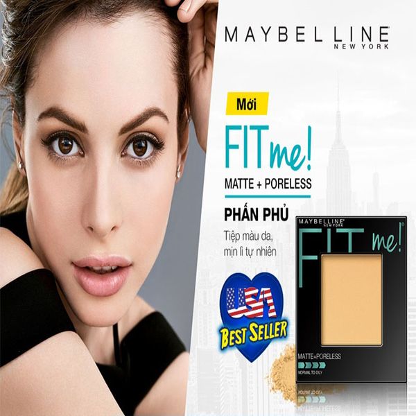 Phấn Phủ Mịn Lì Maybelline Fit Me Matte + Poreless Powder