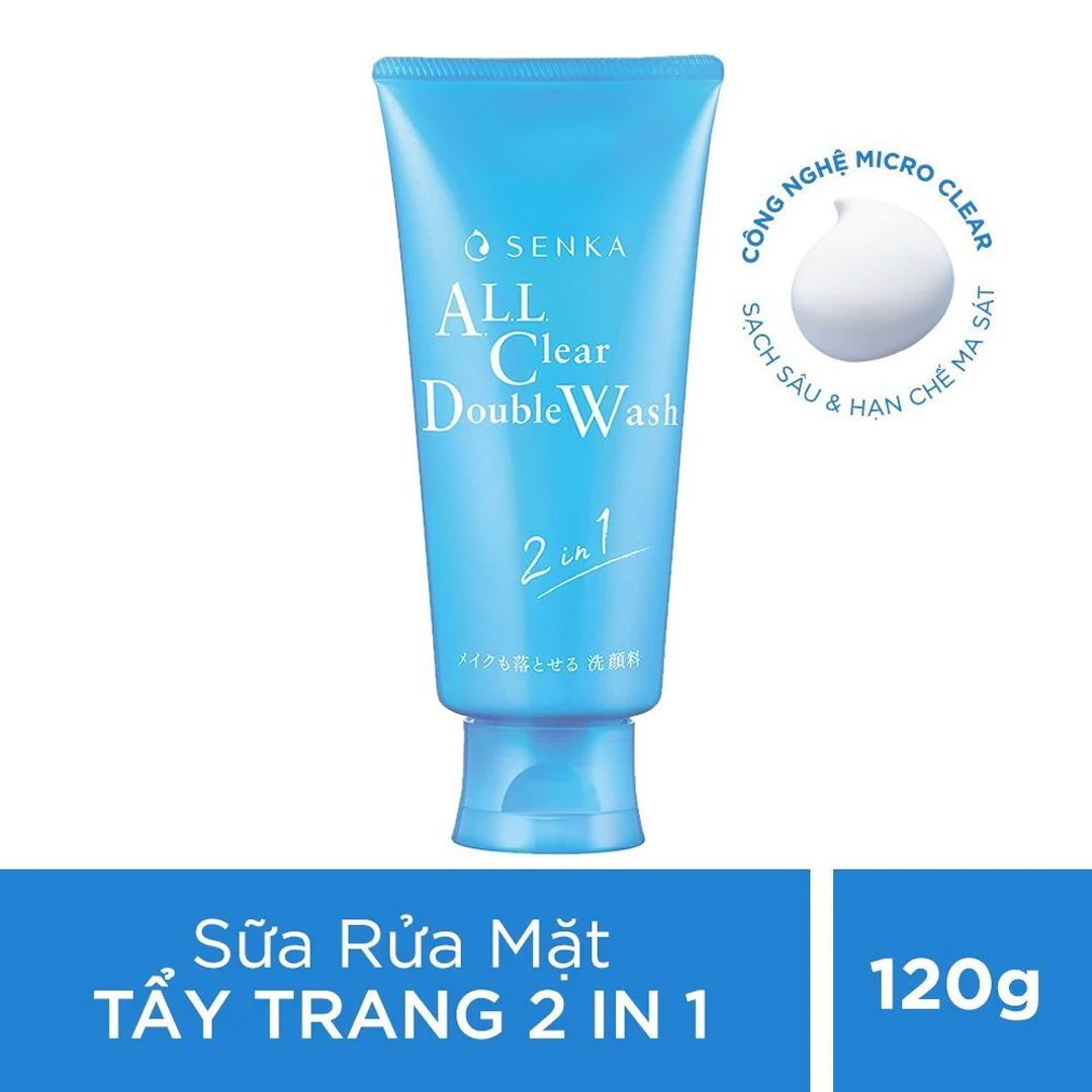  Sữa Rửa Mặt Senka Tẩy Trang 2 Trong 1 All Clear Double Wash 120g 