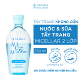  Nước Sữa Tẩy Trang Senka 2 Lớp Sạch Sâu & Dịu Mát All Clear Milky Water Nourish 230ml 