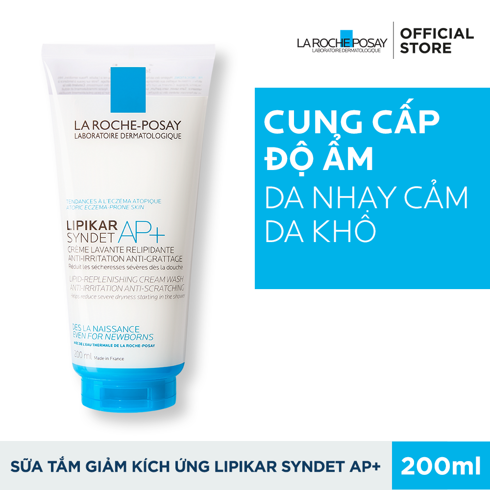  Sữa Tắm Cho Da Khô Nhạy Cảm Bị Kích Ứng Mẩn Đỏ Ngứa La Roche Posay Lipikar Syndet AP+ Cream 200ml 