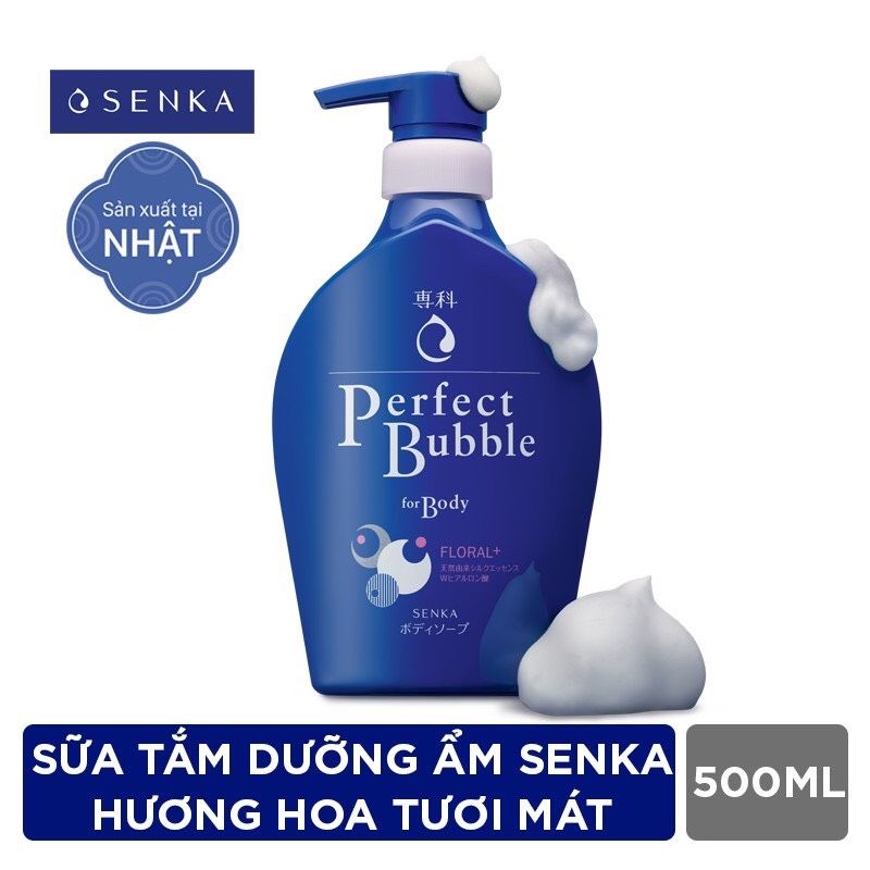  Sữa Tắm Dưỡng Ẩm Senka Perfect Bubble - Hương Linh Lan và Hoa Nhài 500ml 