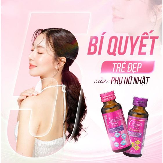 Nước Uống Collagen Top Shinnippai Premium 10.000mg Giúp Da Căng Mịn, Chống Lão Hóa (Hộp 10 chai x 50ml) - Hàng Nội Địa Nhật