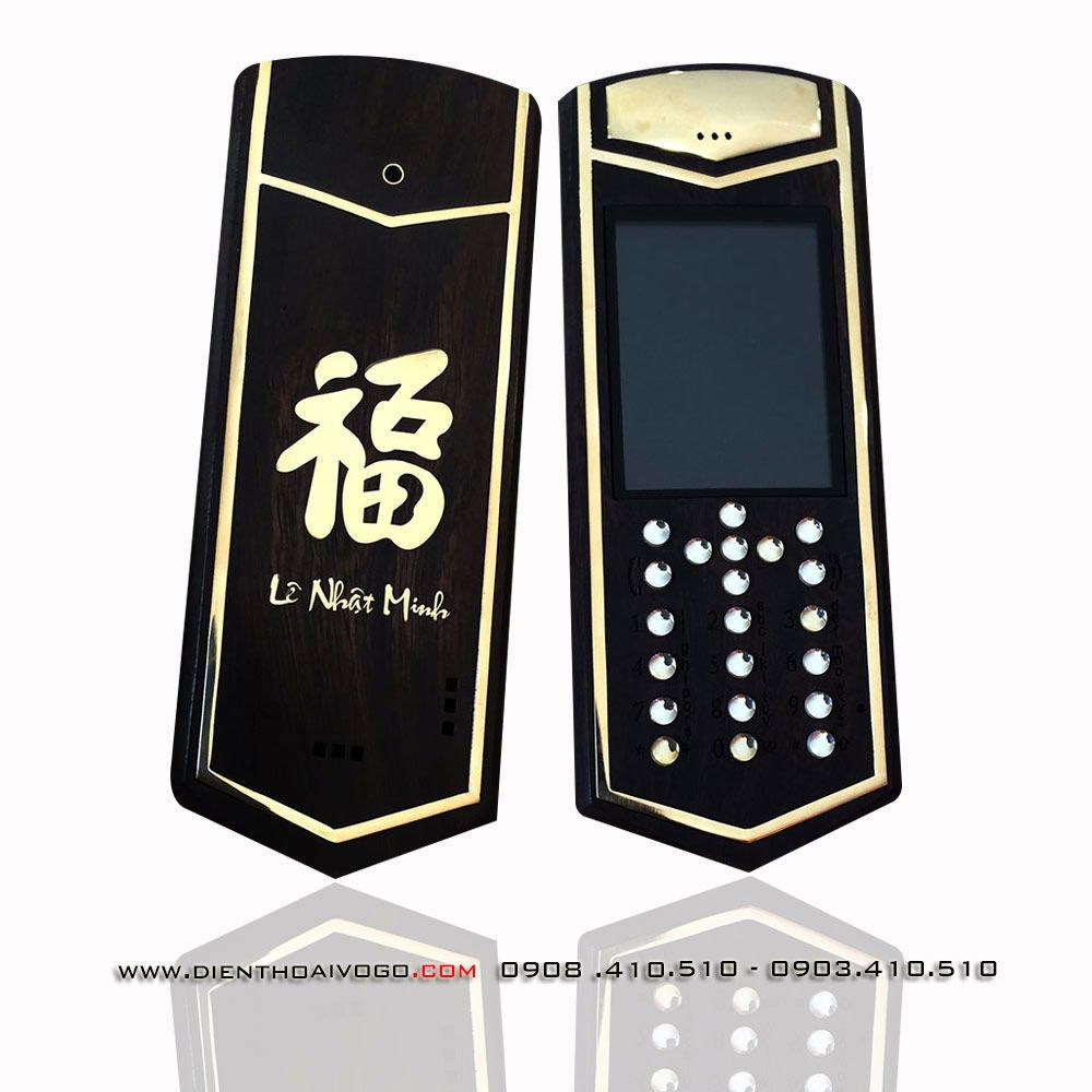  Điện thoại vỏ gỗ khảm vàng Nokia 7210 