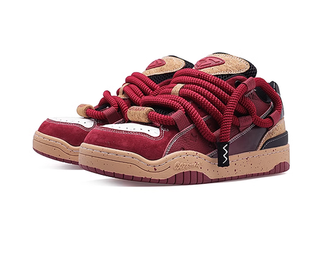 CAT AND SOFA CORK WINE RED COUPLE SNEAKERS