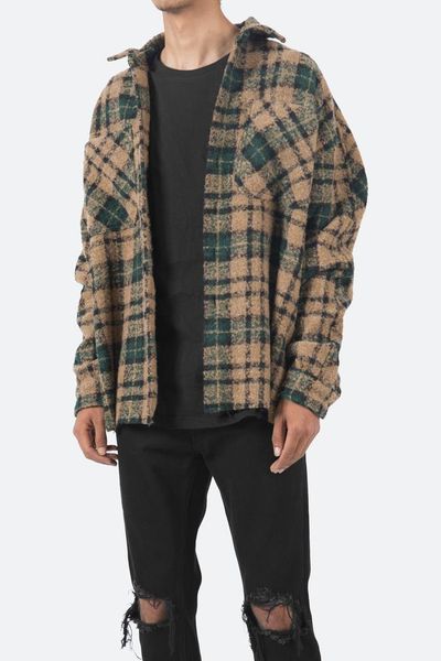 mnml loose woven flannel shirt