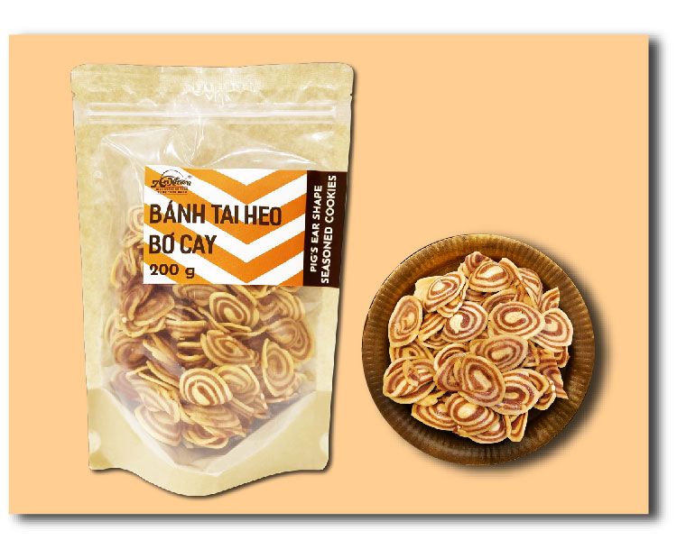 Bánh tai heo bơ cay (Pig's ear shape seasoned cookies)