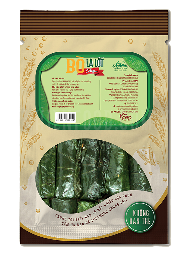 Bò Lá Lốt Chay (Vegan Grilled Beef Wrapped In Wild Betel Leaf)