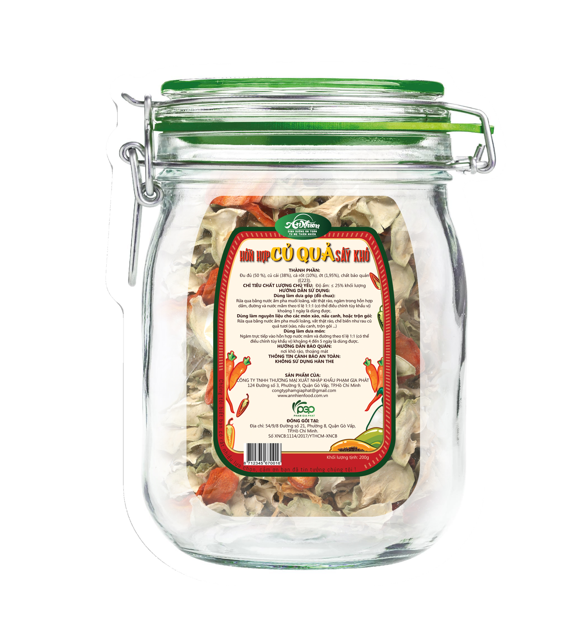 Hỗn Hợp Củ Quả Sấy Khô 200g (Dehydrated Vegetable 200 grams)