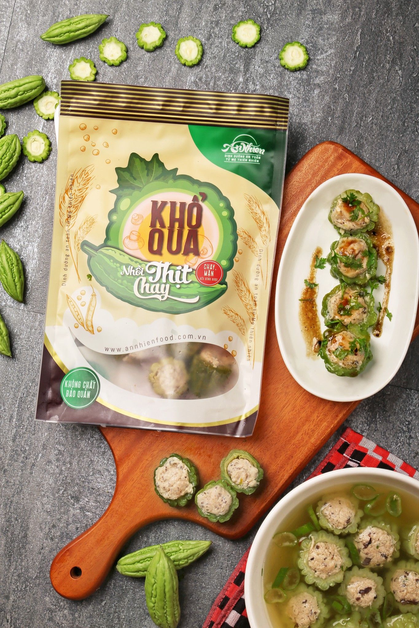Khổ Qua Nhồi Thịt Chay (Vegan Vietnamese Stuffed Bitter Melon)