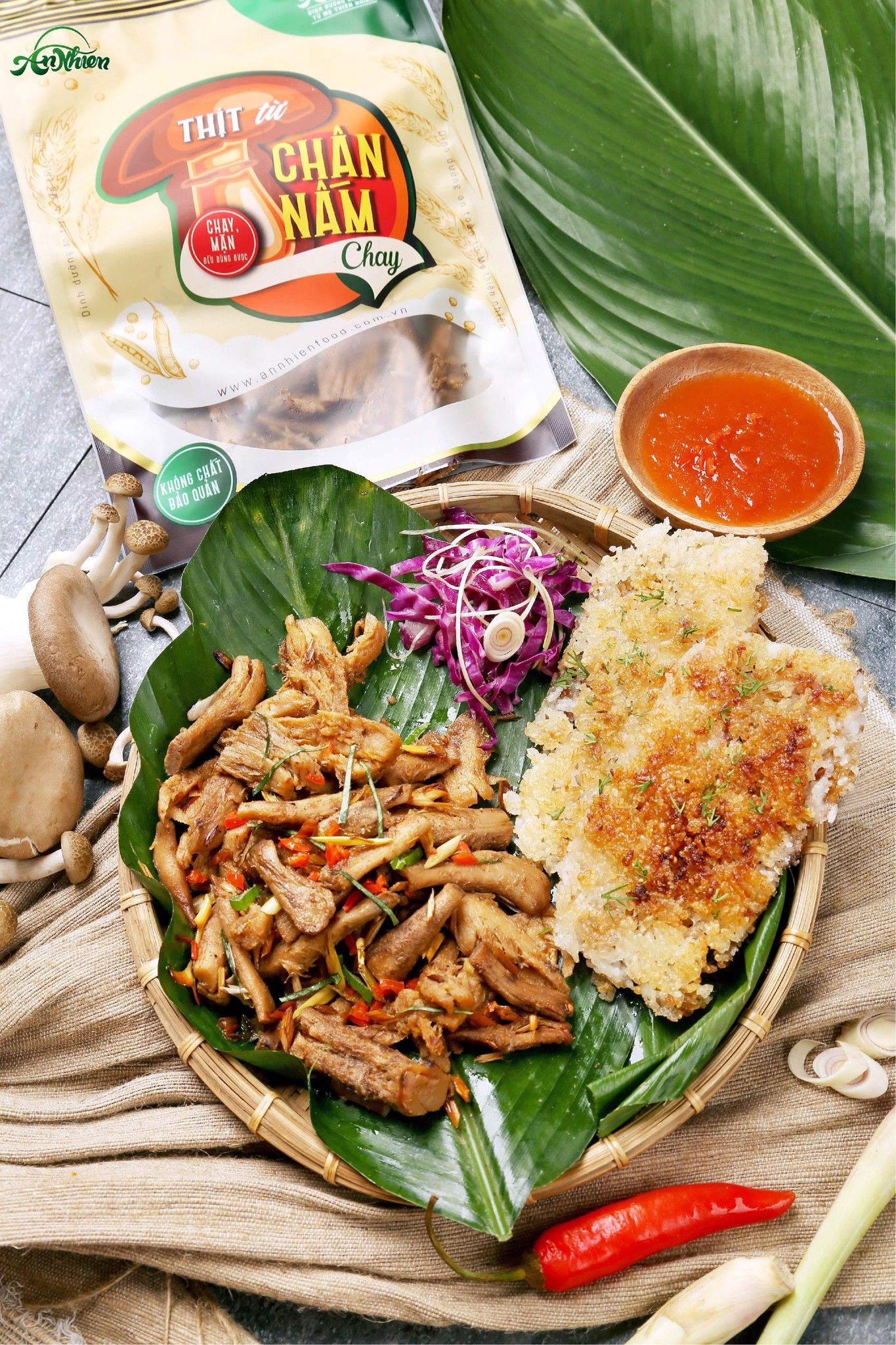 Thịt Từ Chân Nấm Chay (Marinted Shiitake Mushroom)