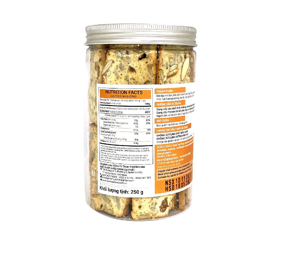 Thực phẩm dinh dưỡng vị mật ong (Honey biscotti)
