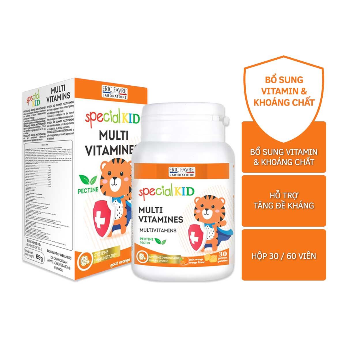  Special Kid Multivitamines Gommes - Giúp bổ sung các vitamin và khoáng chất cho cơ thể, hỗ trợ nâng cao sức khoẻ, giúp tăng cường đề kháng [Nhập khẩu Pháp] 
