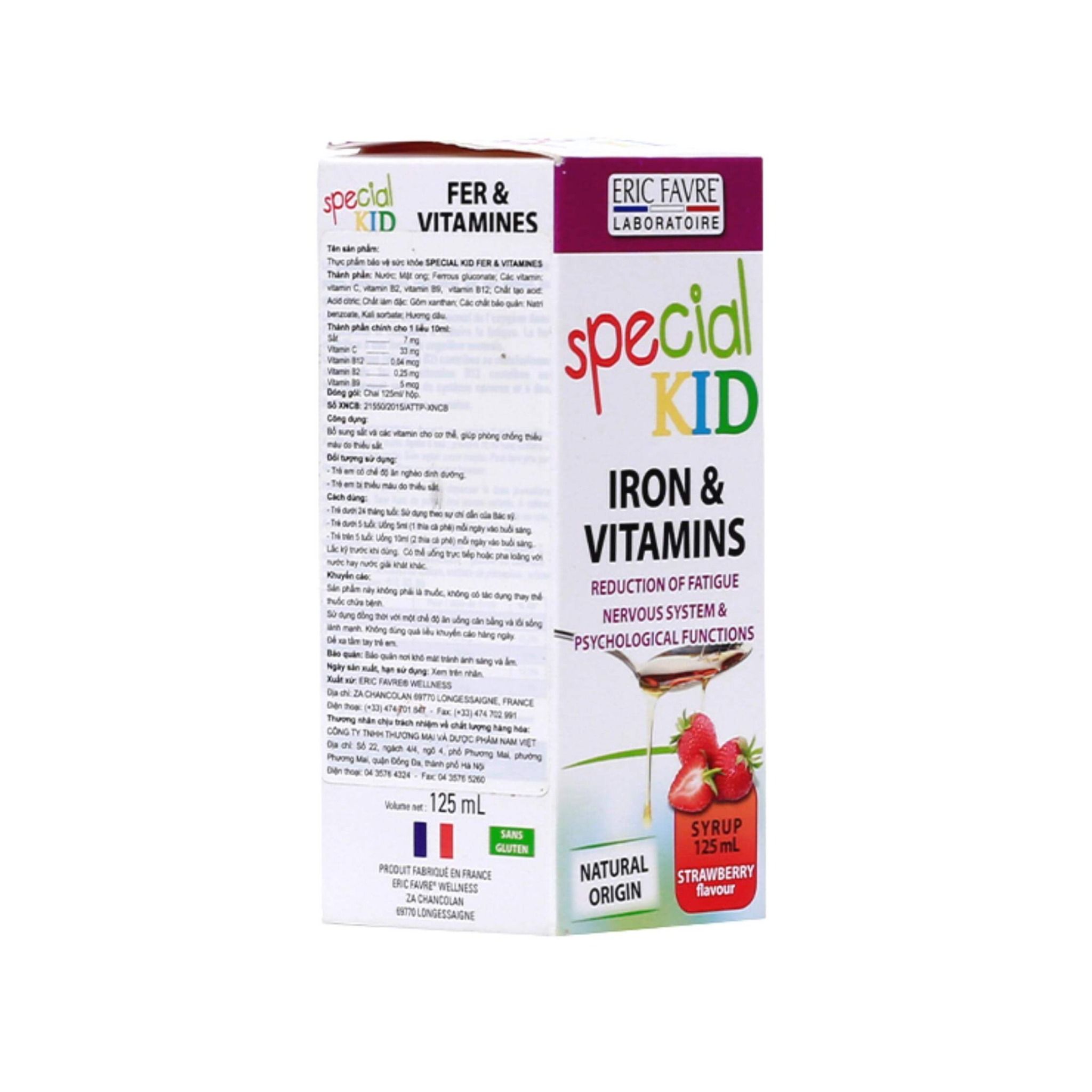  Special Kid Fer et Vitamines - Bổ sung Sắt, giúp giảm thiếu máu do thiếu Sắt [Nhập khẩu Pháp] 