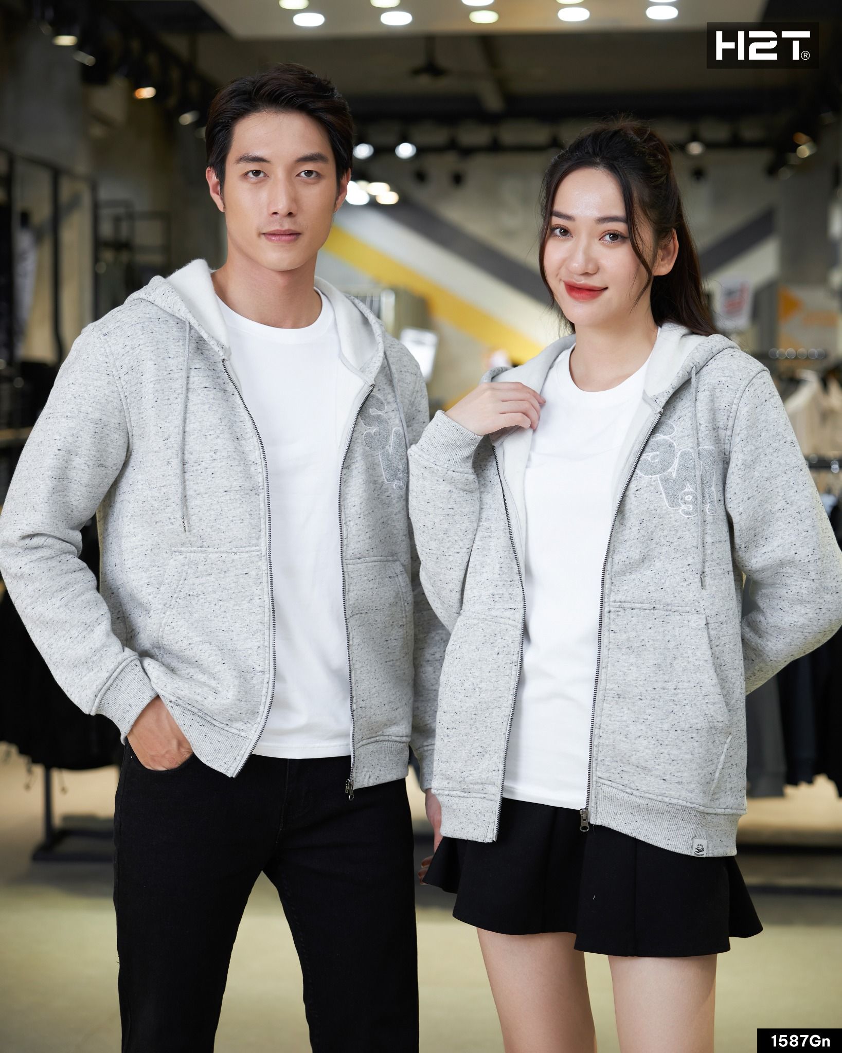 Áo Hoodie Zip Nỉ Bông Logo Thêu Xù SW91 1587