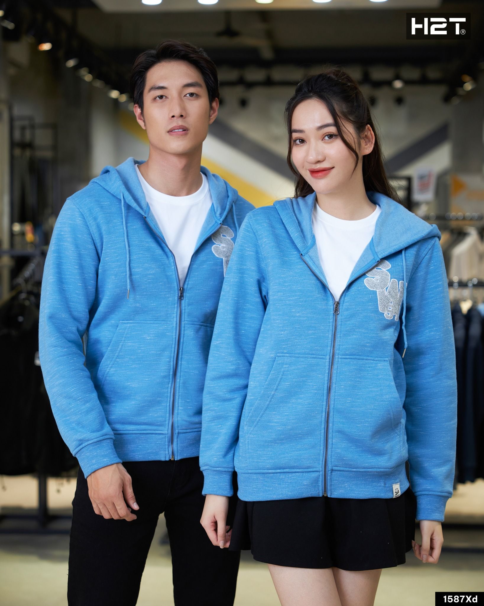 Áo Hoodie Zip Nỉ Bông Logo Thêu Xù SW91 1587