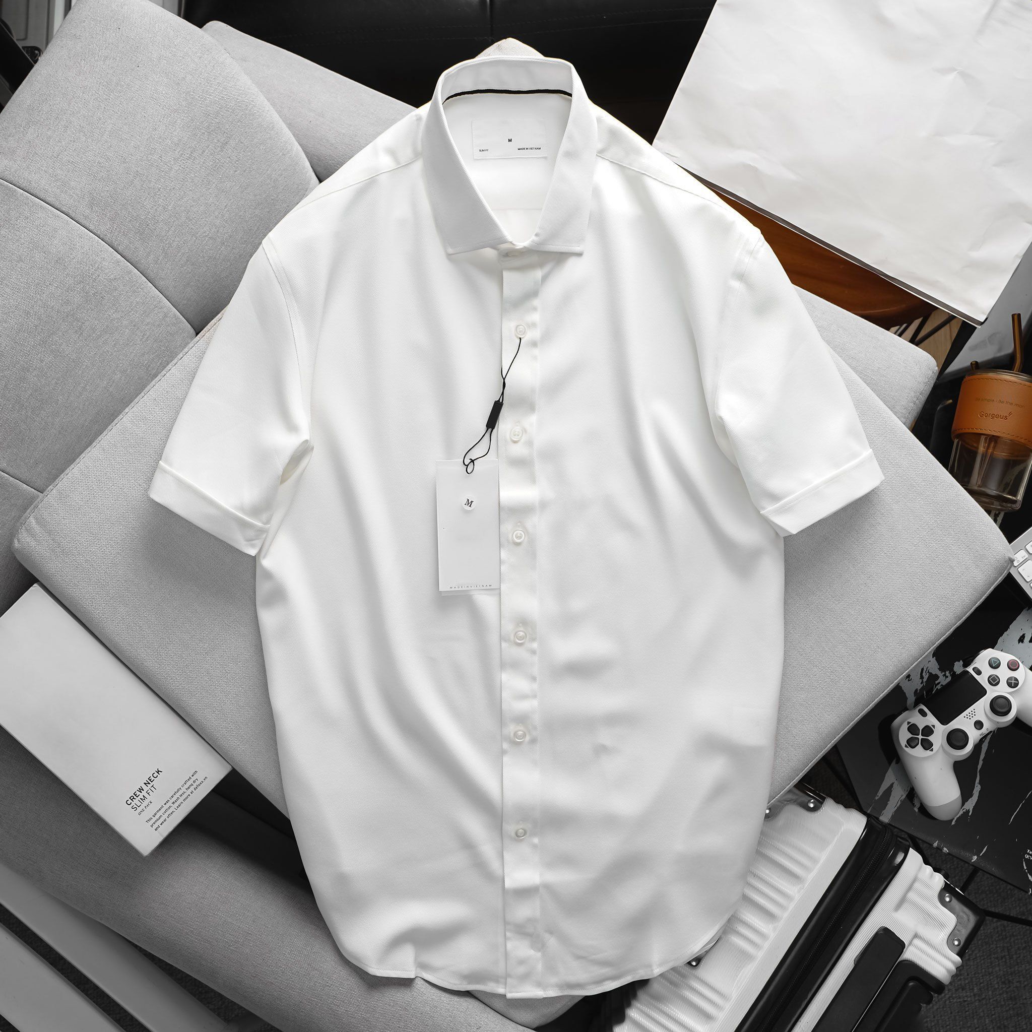  Áo Sơ Mi Cộc Tay Cotton Chống Nhăn Premium Shirts 1711 