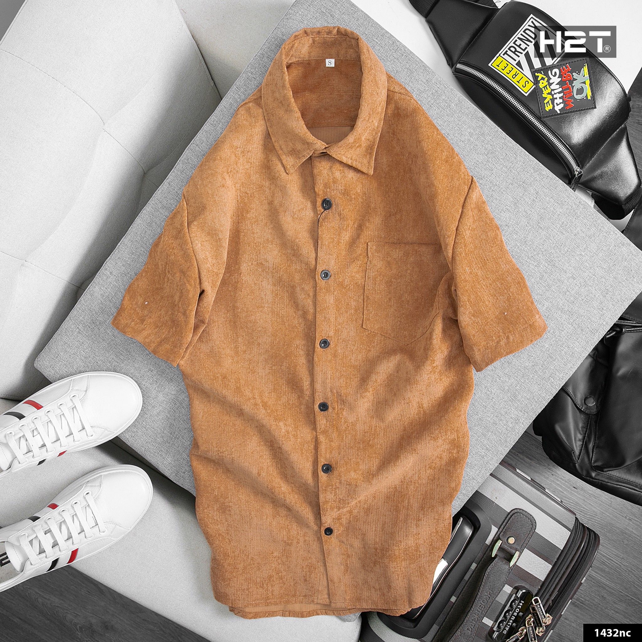 Áo Sơ Mi velvet brown 1432