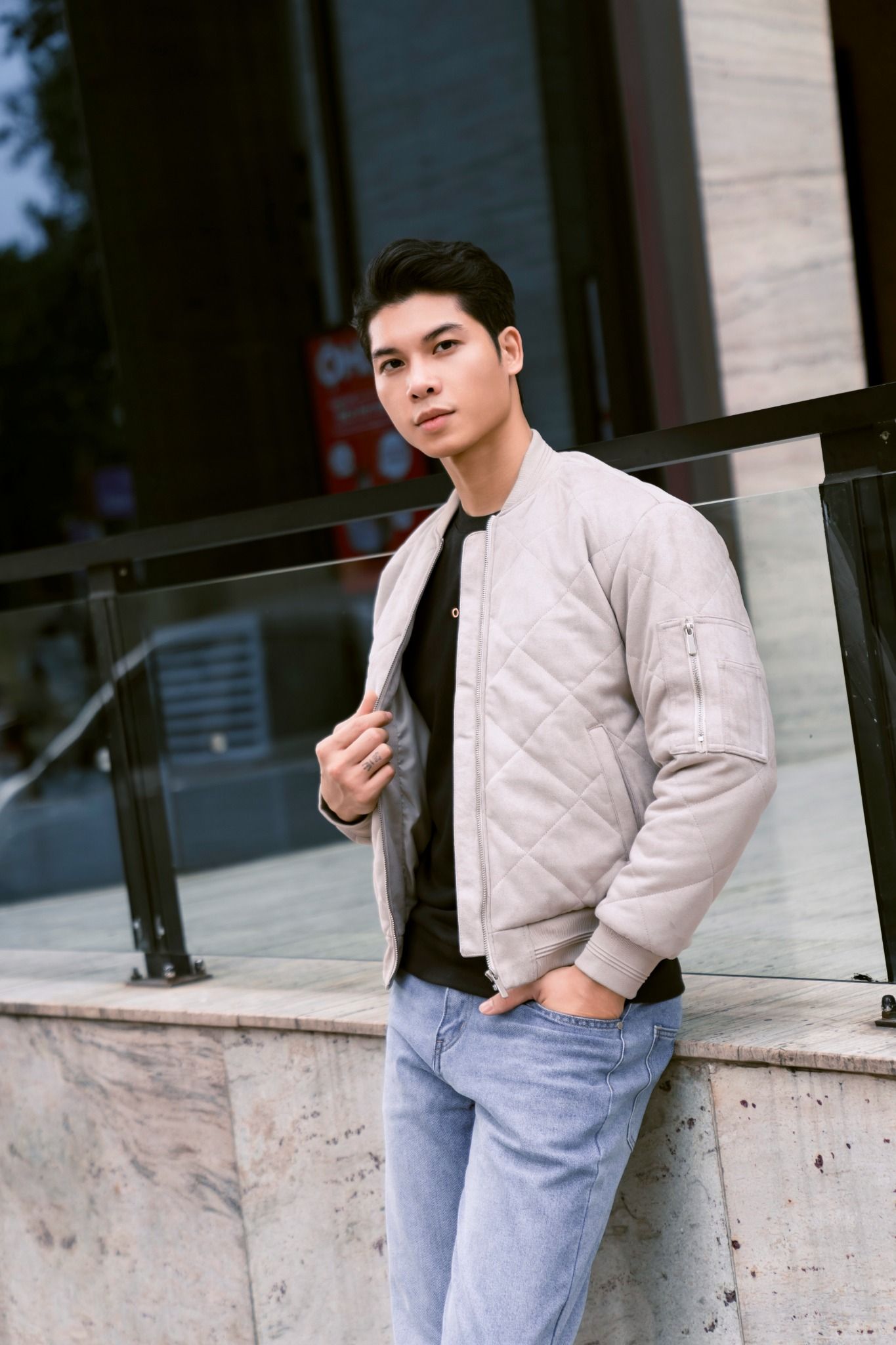 Áo Khoác Bomber Suede Da Lộn Trần Trám 1688
