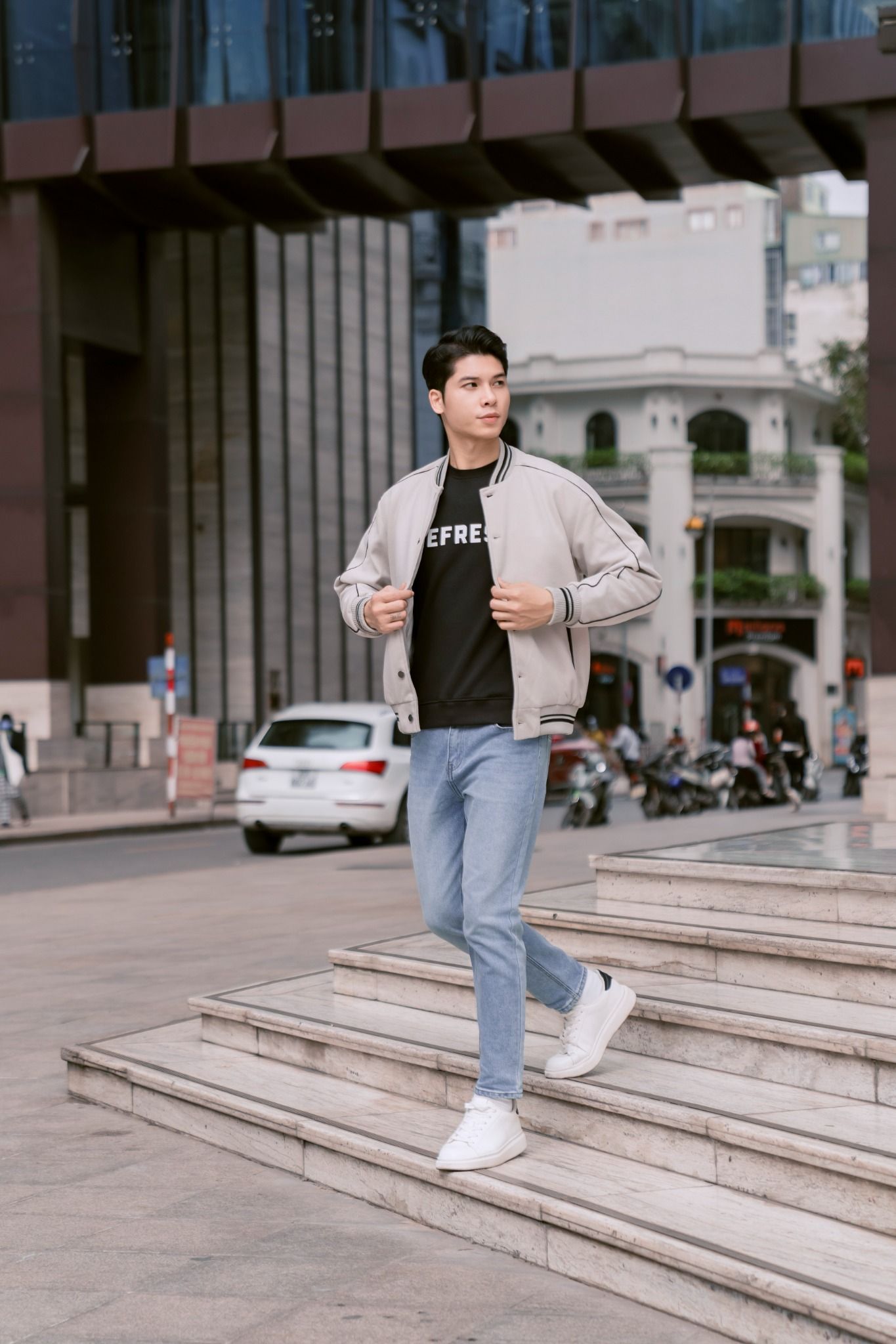 Áo Bomber Varsity Dạ Lót Lông Phối Viền 1690