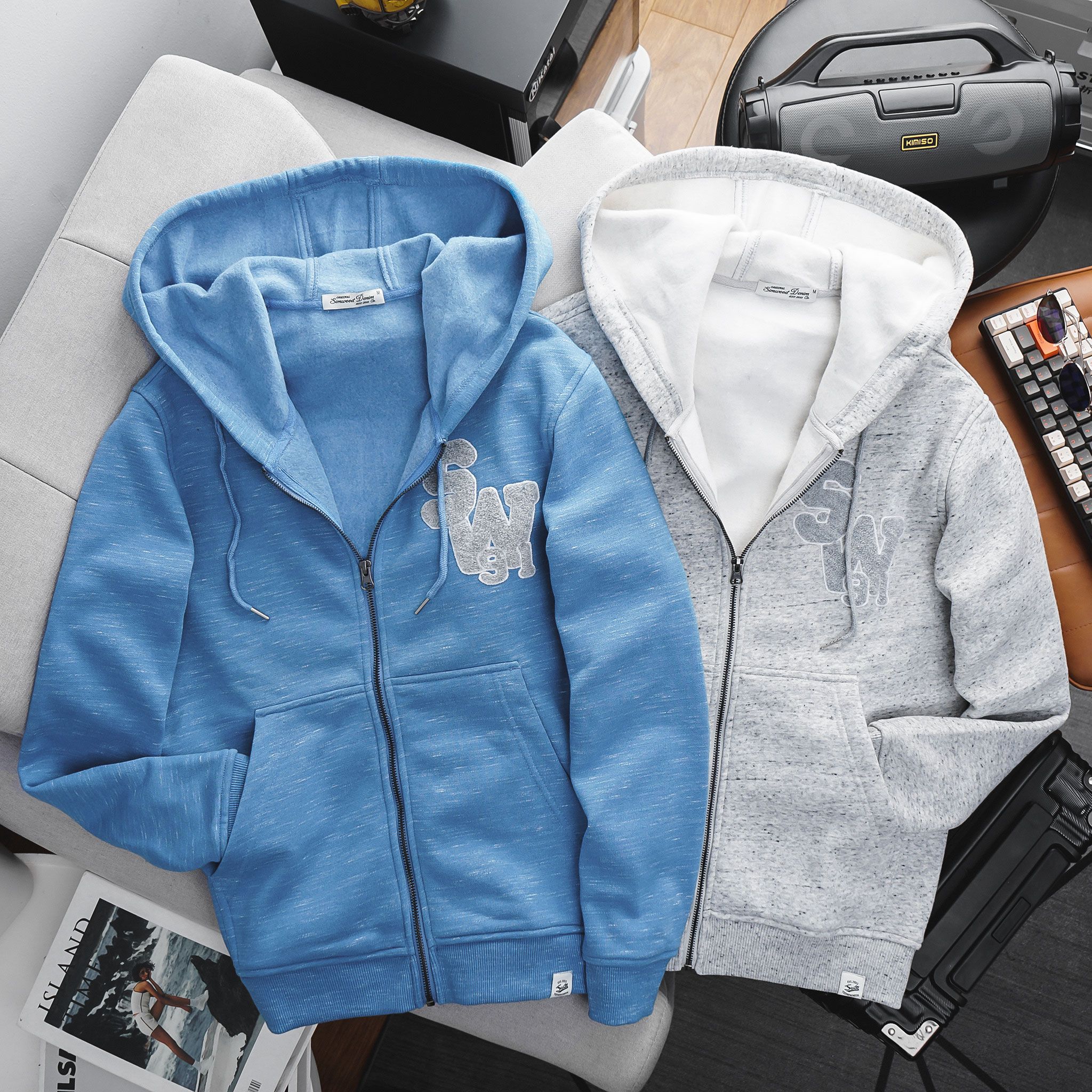 Áo Hoodie Zip Nỉ Bông Logo Thêu Xù SW91 1587