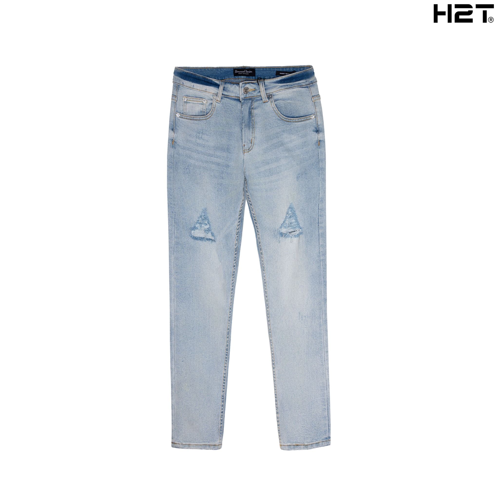  Quần Jeans Light Blue Wash Ripped Slim Tapper 1662 