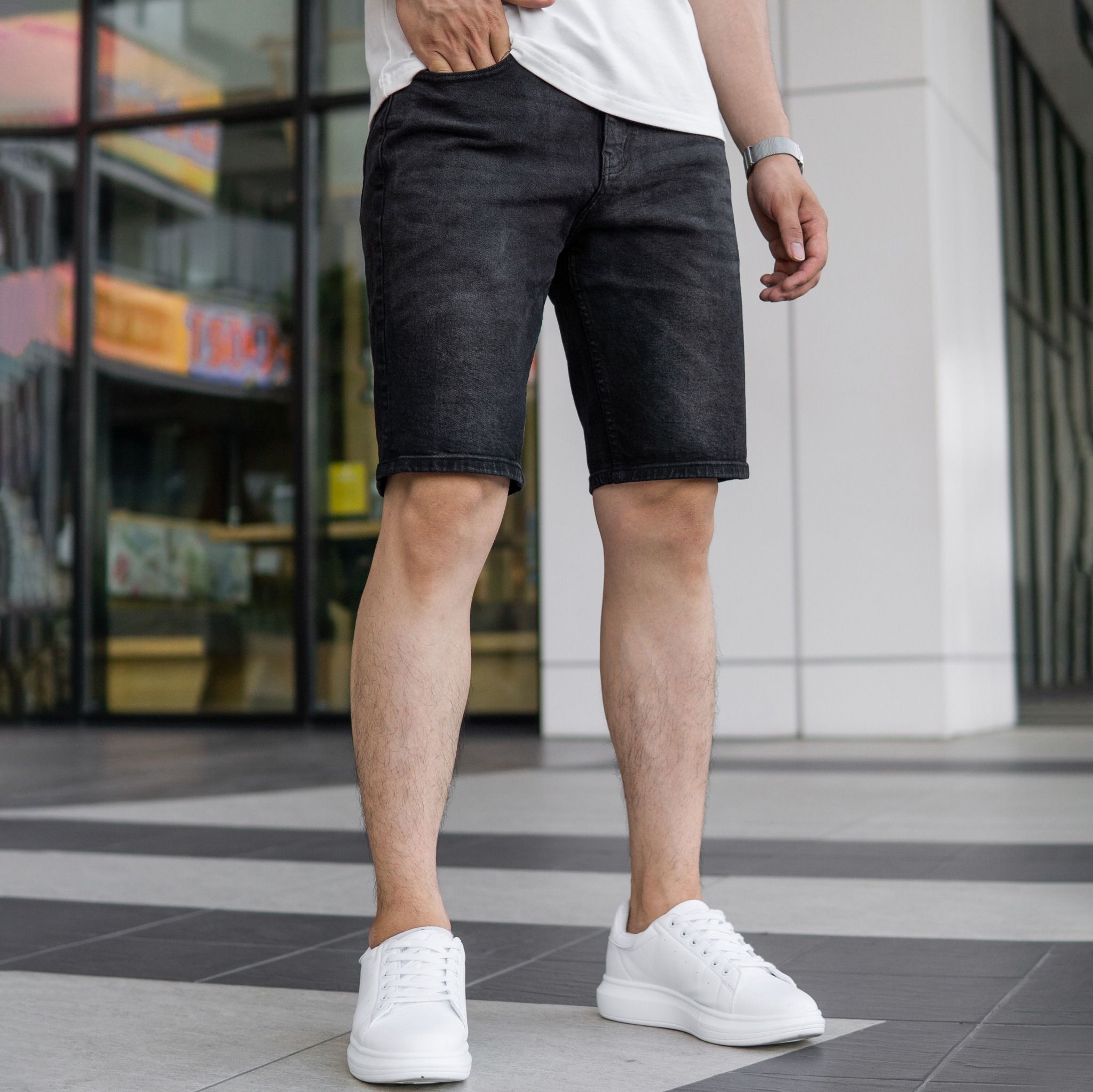  Quần Shorts Jeans Simwood Denim Dark Black 1548 