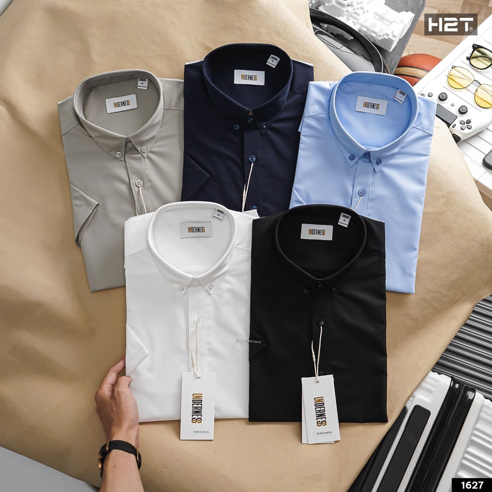  Sơ Mi Modal Chống Nhăn Ngắn Tay Cổ Button Down 1627 